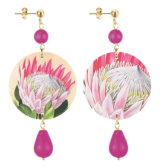 Orecchini Fiore Piccolo Fucsia - Lebole Maison